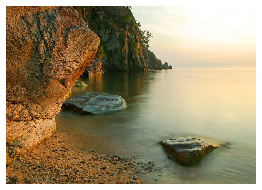 Evenings in Olhonsk... | lake, rock, shore